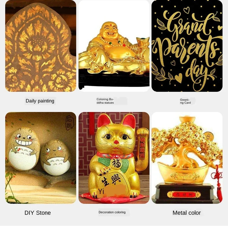 Waterproof Gold Metallic Acrylic Paint for Art & DIY Projects - 100/300ml