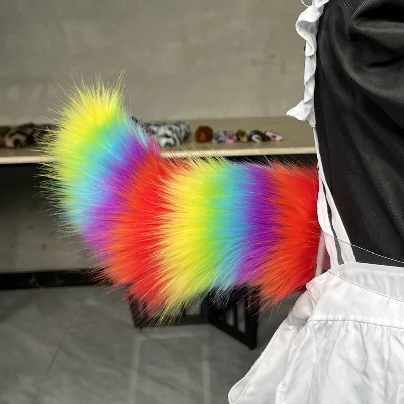 Furry Animal Tail Costume Accessory - Moving Shake Tail for Cosplay & Halloween