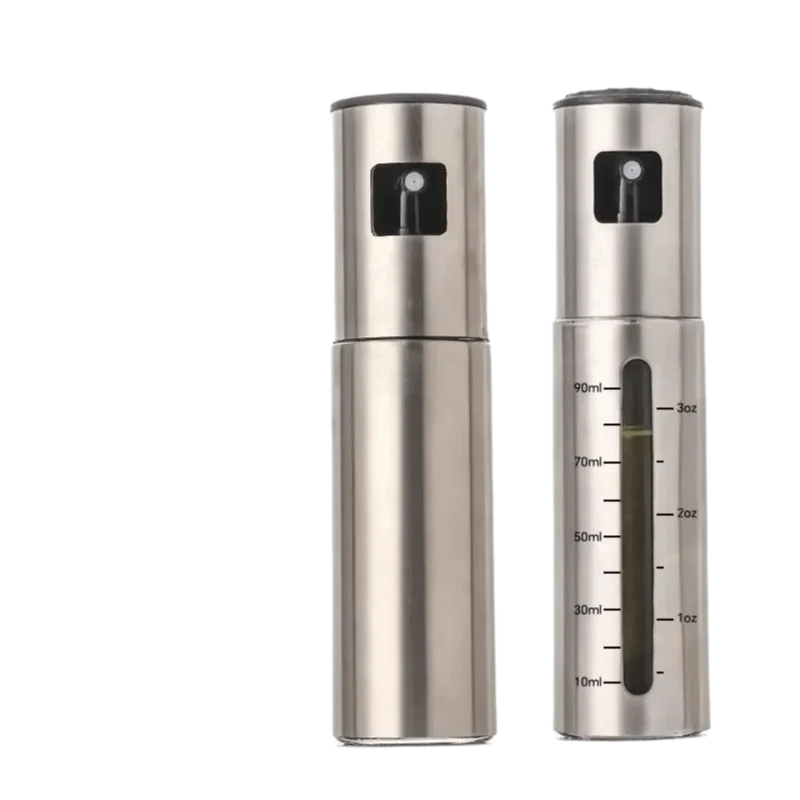Refillable Stainless Steel Oil Spray Bottle 100ml Kitchen Dispenser