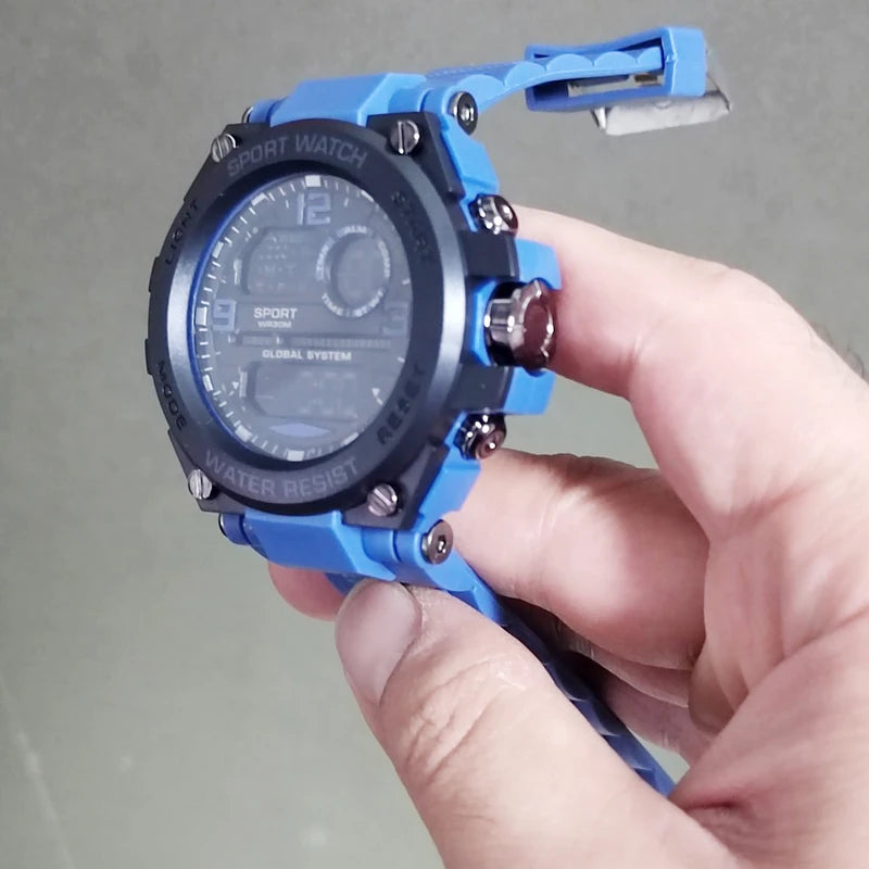 Digital Sports Watch for Men Waterproof LED Stopwatch with Calendar & Luminous Display
