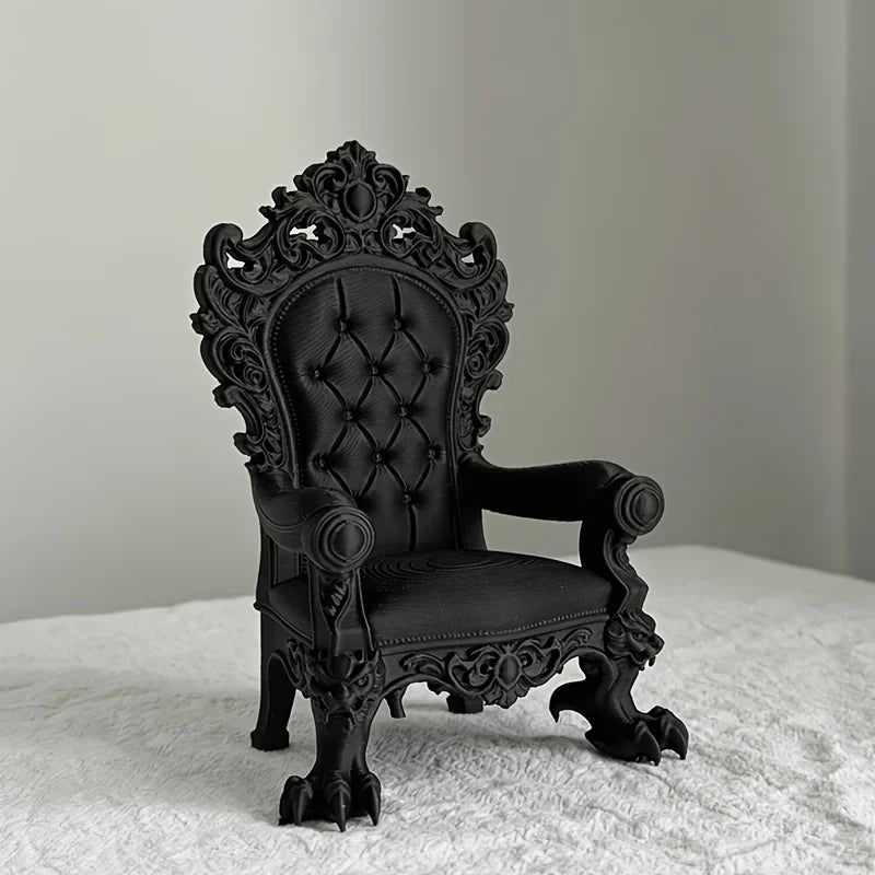 Gothic Style Thrones Display Stand - Medieval King Queen Decor, Dark Brown & Gold Variants