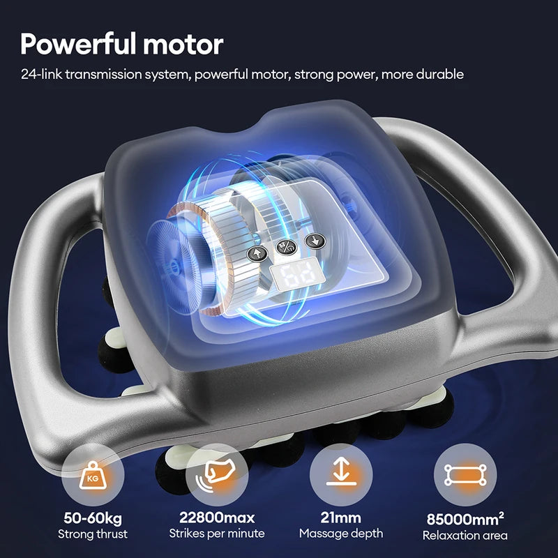 24-Head Fascia Gun with 9 Modes High Frequency Vibration Body Massager