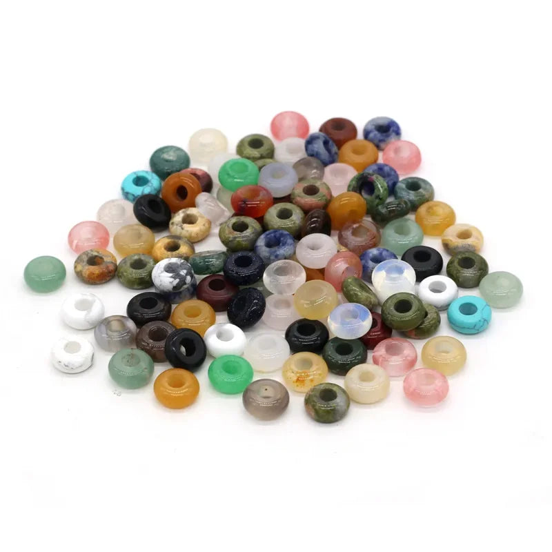 Natural Stone Beads Abacus Shape Loose Beads for Jewelry Making - 10 pcs