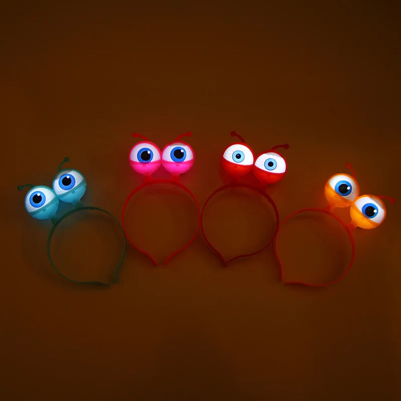 LED Light Up Hair Hoop with Flashing Ears for Kids & Adults - Halloween Party Accessory