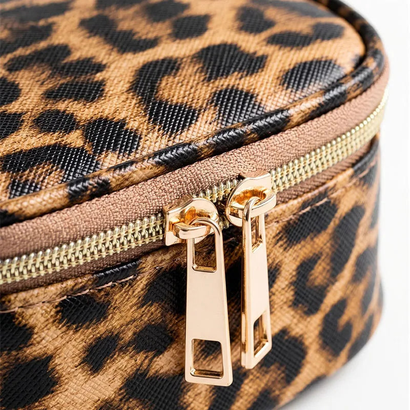 Portable LED Makeup Storage Bag with Mirror Rechargeable Cosmetic Organizer