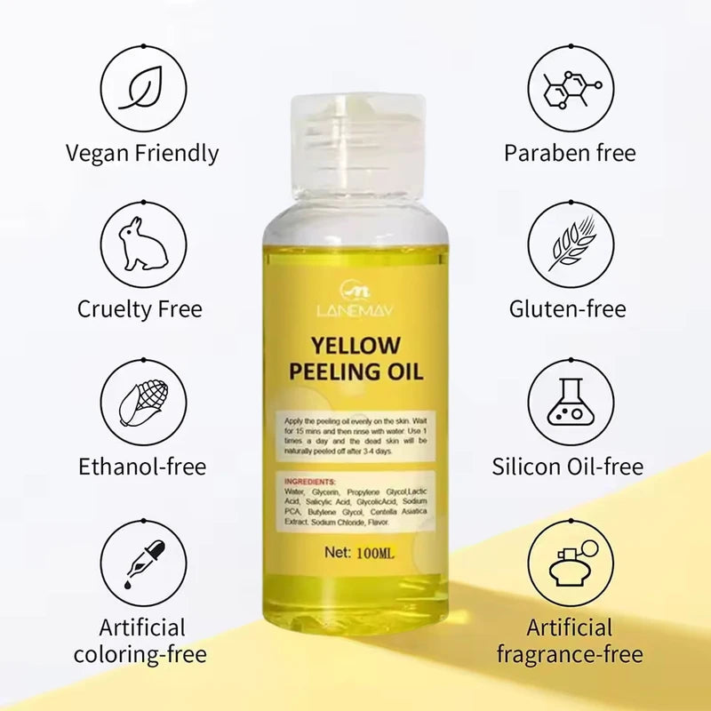 Yellow Peeling Oil for Skin Lightening and Exfoliation - Body & Face