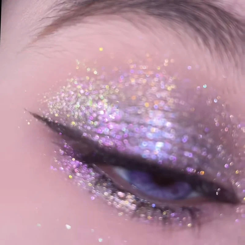 Monochrome Glitter Eye Shadow - Chameleon Gradient Blue Purple Sparkle Makeup