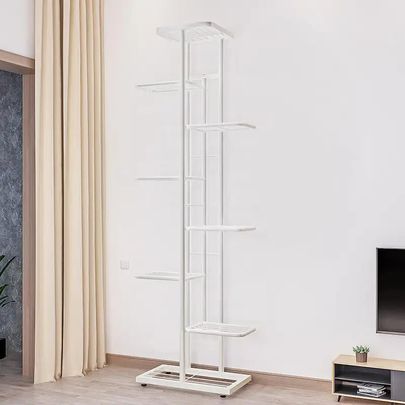 8-Tier Metal Plant Stand with 9 Pot Capacity - Multi-Use Flower Rack & Corner Display