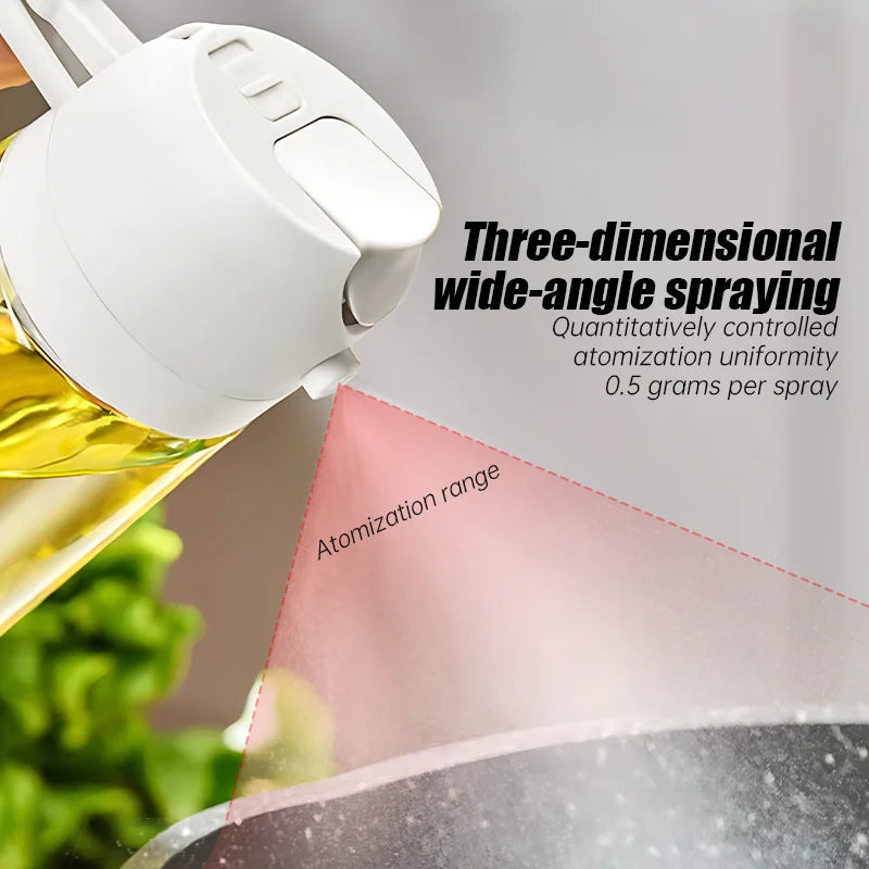 500ml 2-in-1 Spray Oil Dispenser for Kitchen & BBQ - Refillable Oil Jar