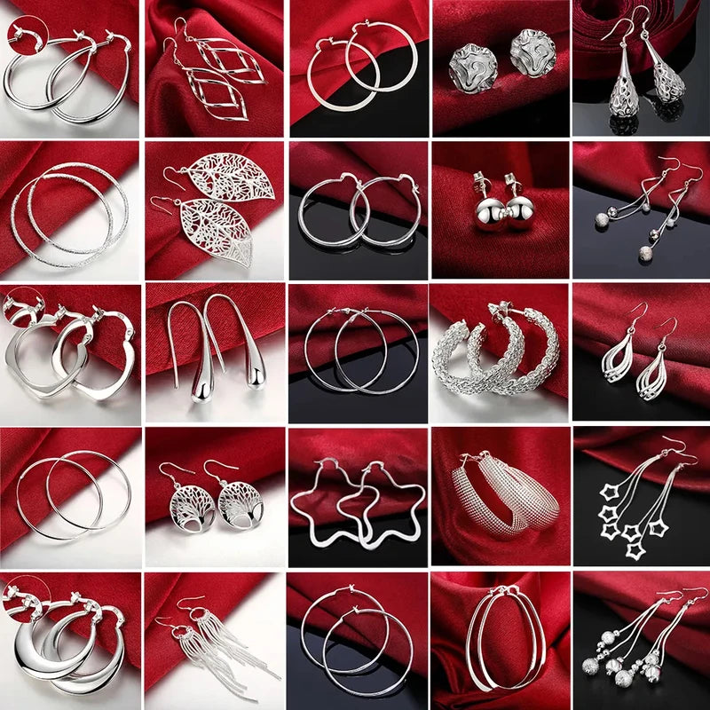Sterling Silver Hoop Earrings for Women - Round Circle Jewelry, Wedding & Engagement Charm