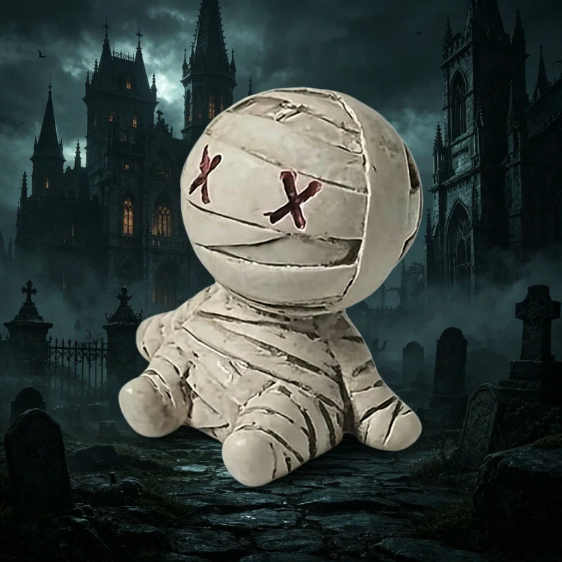 Gothic Halloween Mummy Resin Figurines - 20 Pack Desk & Party Decor