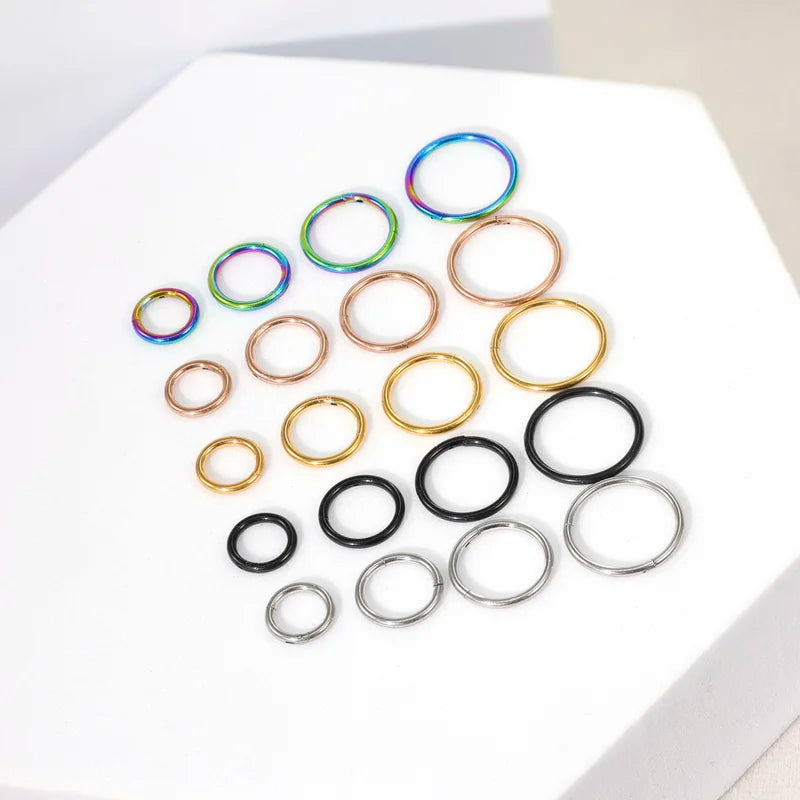 Unisex Minimalist Segment Nose Ring Hoop Cartilage Tragus Helix Septum Jewelry
