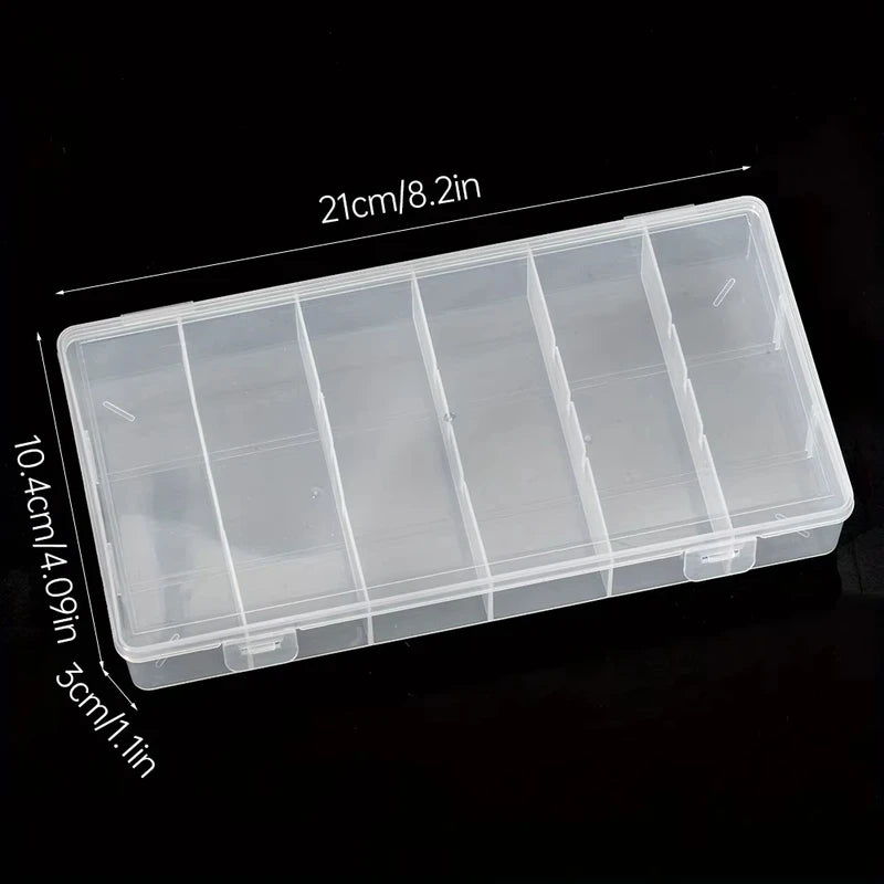 Eyelash Extension Storage Box - 6 Clear Compartments Makeup Organizer for Glue Tweezers