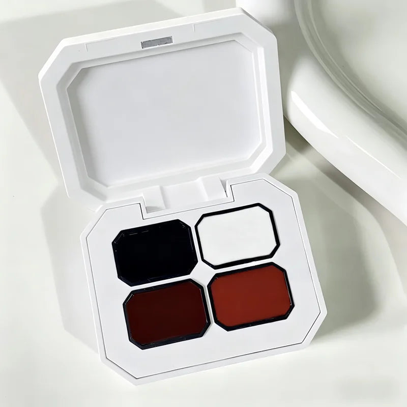 4 Colors Gel Nail Polish Set - Black White Red High Saturation Shine, LED Curing, Wash-Free Nail Art