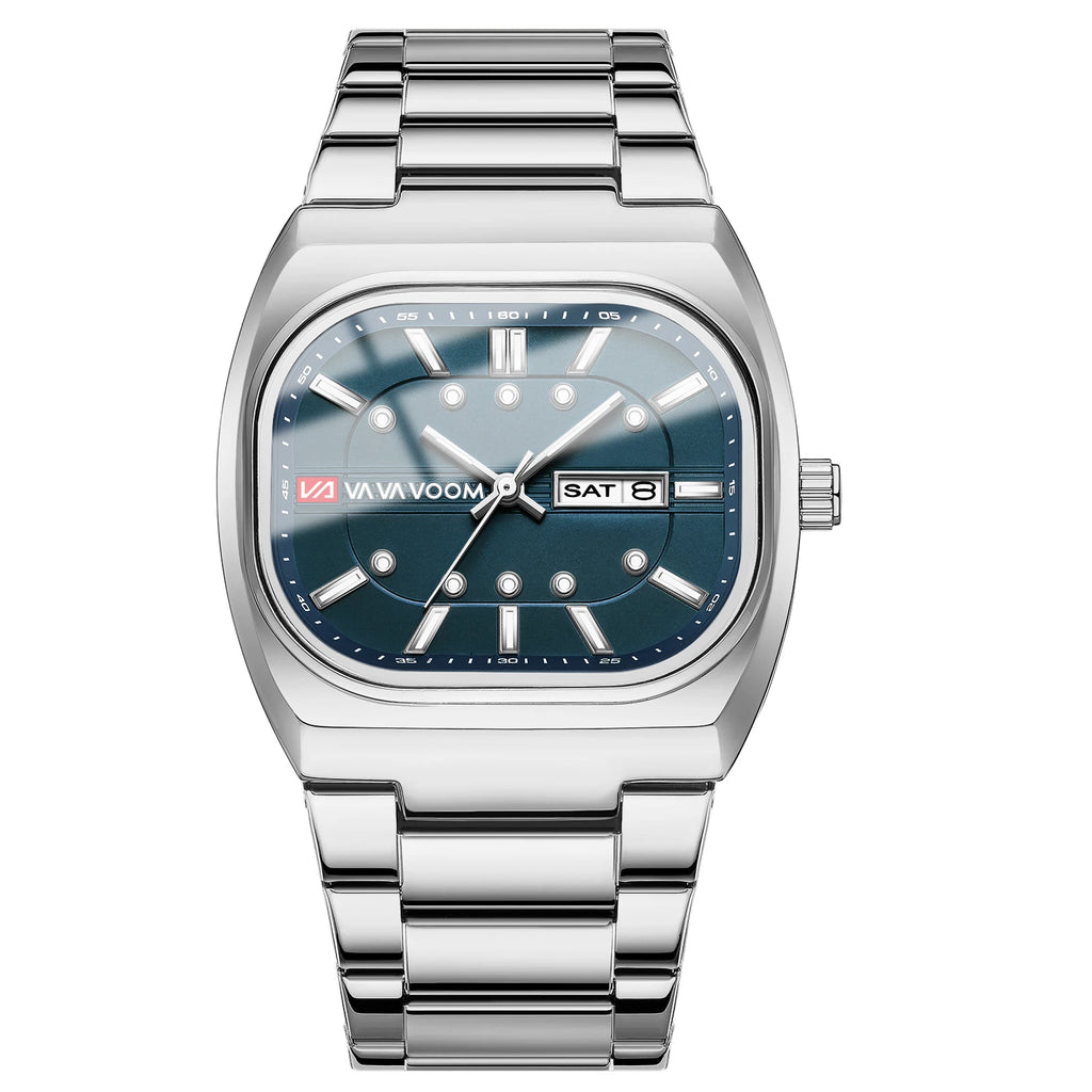 Men's 40mm Square Stainless Steel Quartz Watch - Waterproof Business & Sport Style