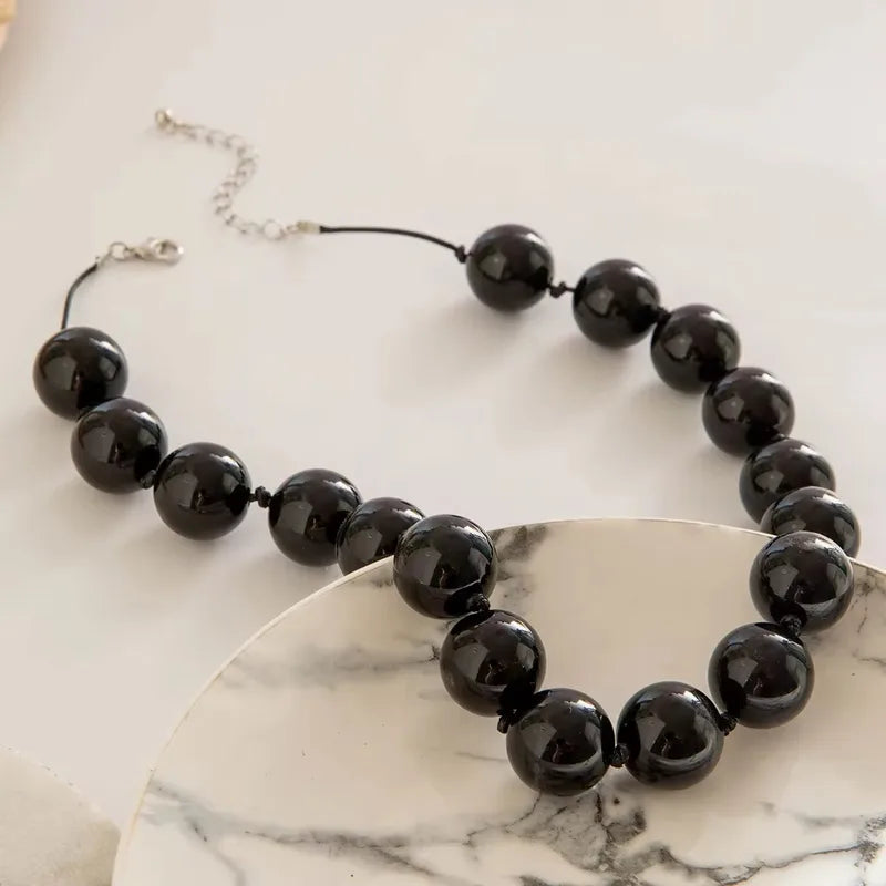 Colorful Bead Choker Necklace for Women Punk Resin Jewelry Gift Wholesale
