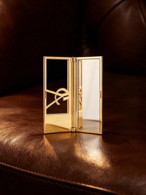 Gold Portable Folding Makeup Mirror Compact for Touch-Ups, Holiday Gift