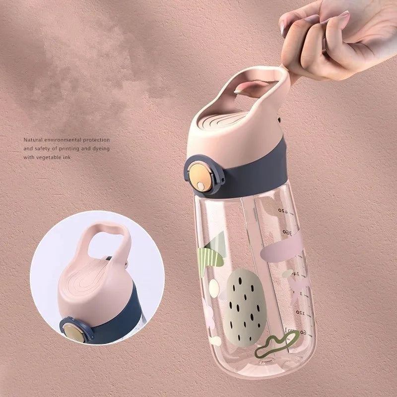 450ML Kids Water Bottle BPA Free Portable Drinking Cup with Straw