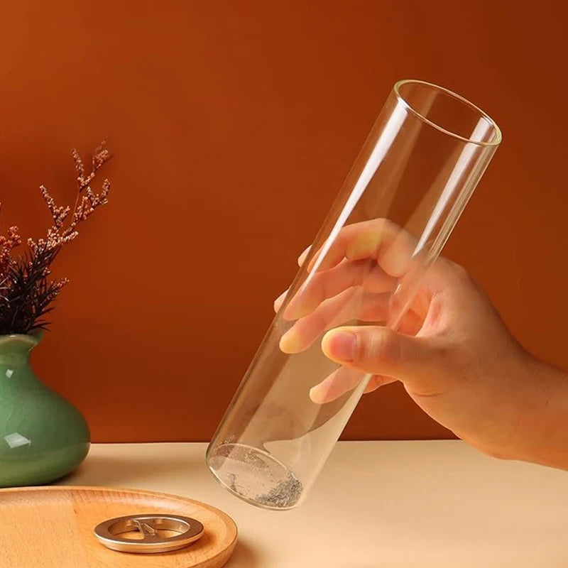 Modern Glass Incense Burner with Ash Catcher - Anti-Ash Flying Holder for Meditation & Home Decor