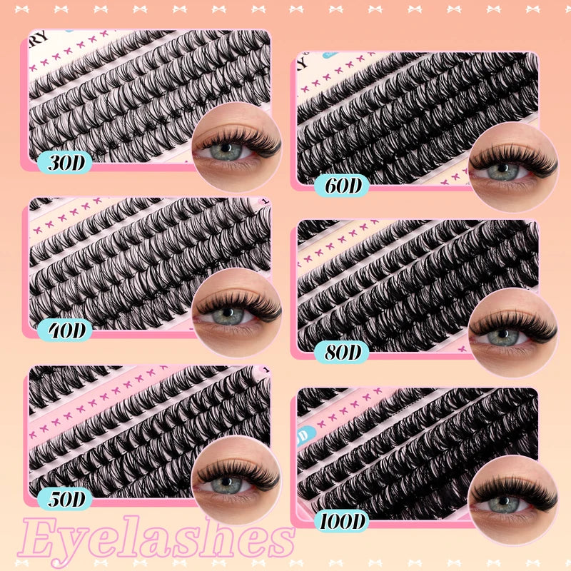 Cluster False Eyelashes Set DIY Extension Multi Style Natural Look Professional Makeup