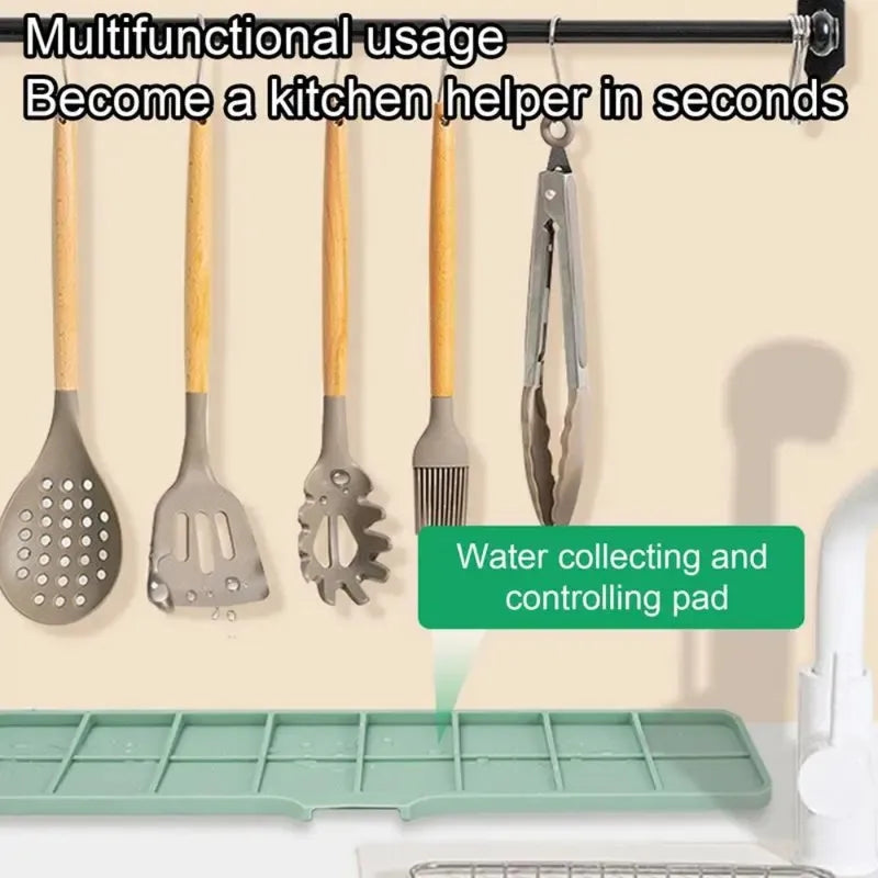 Kitchen Sink Drain Mat Silicone Drying Pad Anti-Slip Drainage Protector