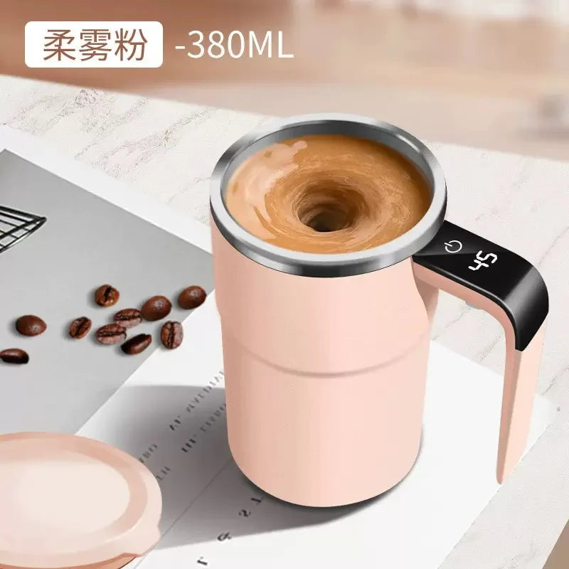 Electric Self-Stirring Coffee Mug 380ML Waterproof USB Display - Multiple Colors