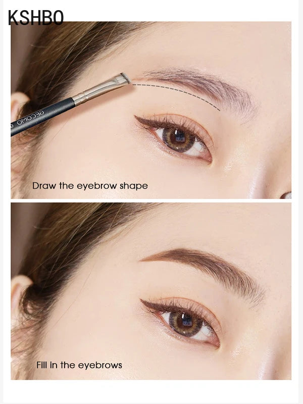 Eyebrow and Eye Makeup Brush Flat Head Circular Arc Eyeliner Brush - Multi Color Handle