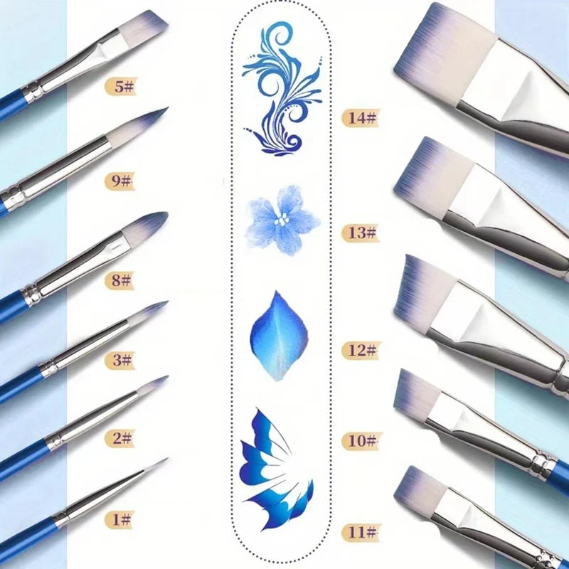 Color Brush Set for Nail Art, Makeup & Painting - Halloween & Christmas Party Essential