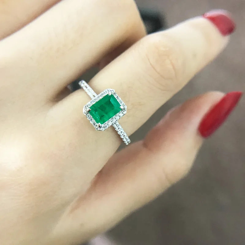 Charm Silver Tourmaline Ring for Women Jewelry Accessories