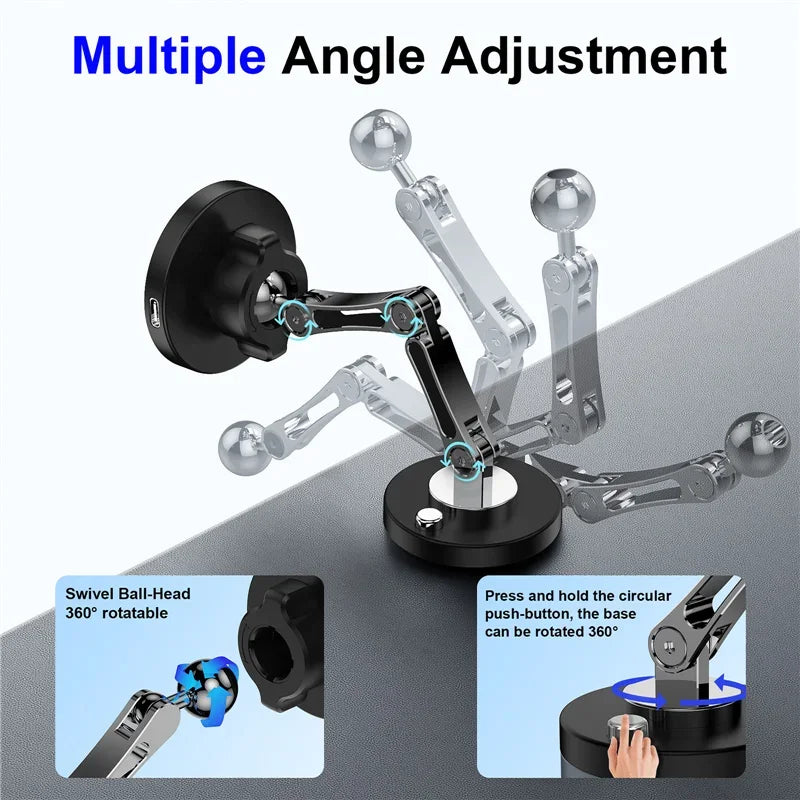 Magnetic Car Wireless Charger Stand for iPhone 12-15 - Fast Charging & Mount