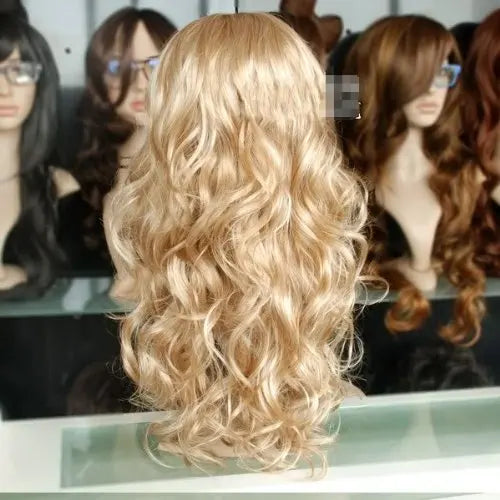 Wavy Synthetic Hair Cosplay Wig for Women - Gold Blonde Party Hair