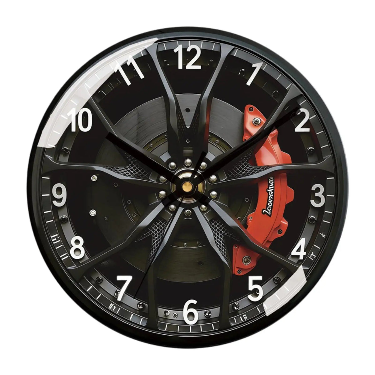 Modern Wall Clock with Car Wheel Tire Design - Silent Round Home Decor