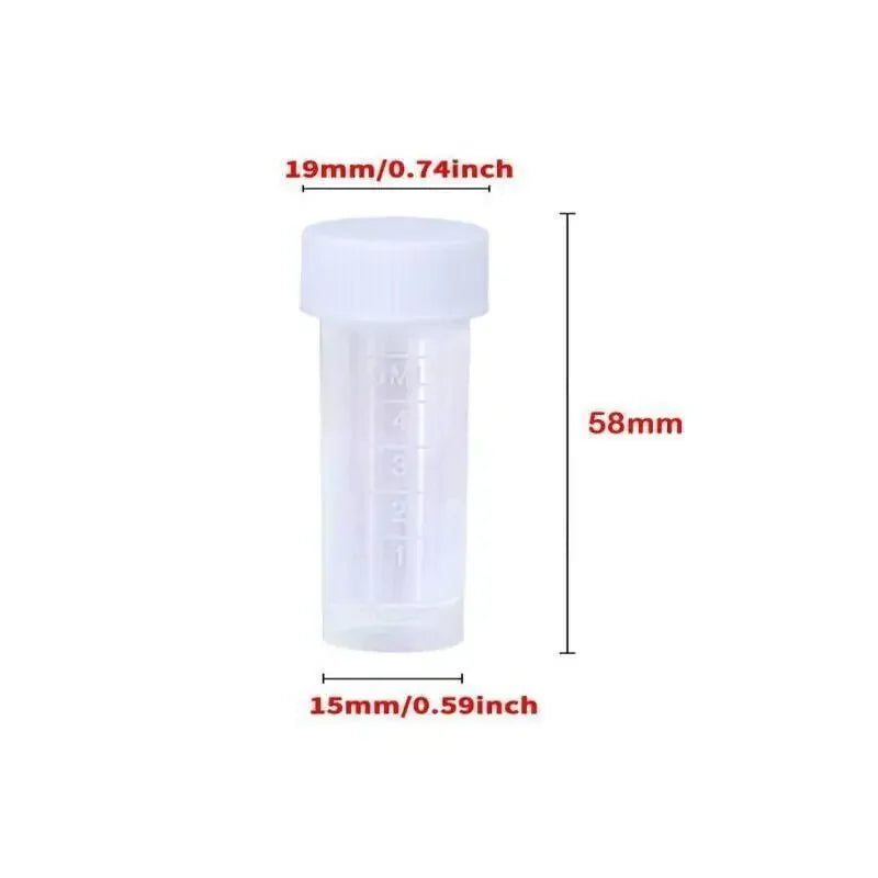 Laboratory Test Tubes Set 1-10ml with Screw Caps, Clear Sample Containers for Science & Chemistry