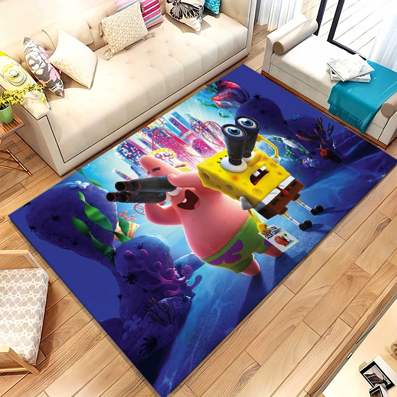 Funny Cartoon Living Room Area Rug Non-Slip Soft Carpet for Bedroom Playroom