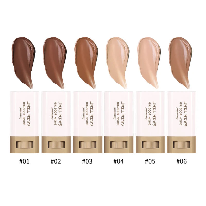 Serum-Boosted Skin Tint Foundation Balm for Natural Medium Coverage – Portable Makeup
