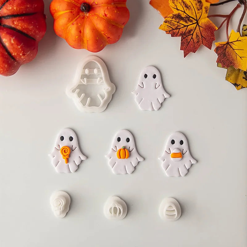 Halloween Ghost Polymer Clay Cutter Mold for DIY Mini Decorations & Earrings