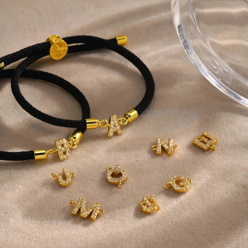 Initial Heart Charm Letter Link Bracelet for Women - Customizable Jewelry Gift