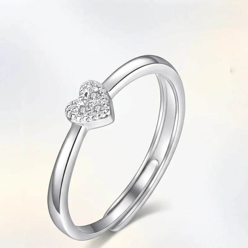 925 Sterling Silver Heart Ring for Women Wedding Engagement Jewelry Gift