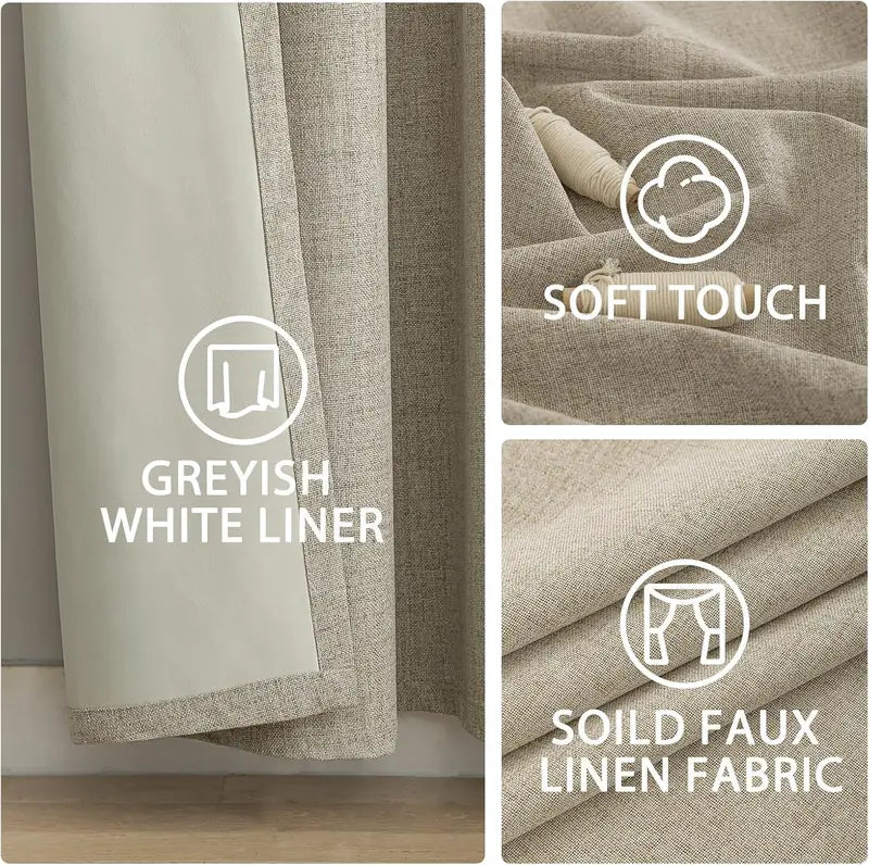 Blackout Window Curtains 350cm Height Solid Color Drapes for Living Room & Bedroom