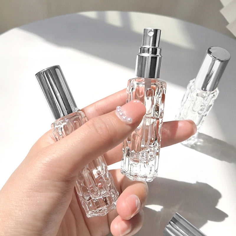 Glass Perfume Spray Bottle 10ml with Aluminum Press Spray Head - Empty Dispenser