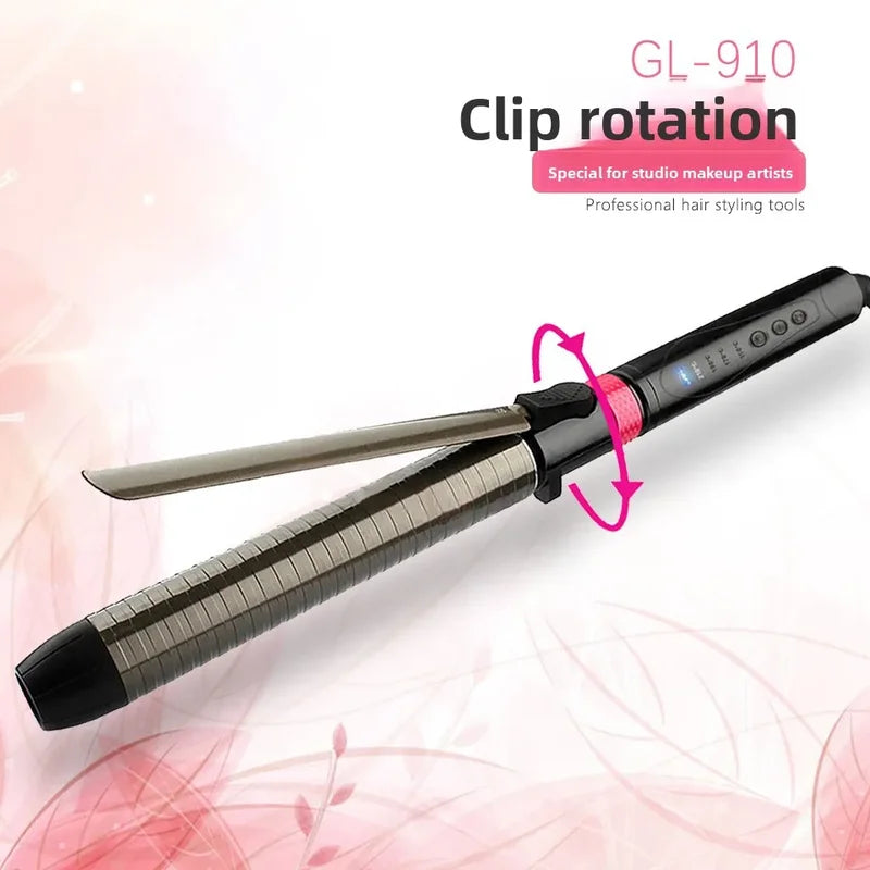 Professional 9mm Curling Iron for Short Hair, 360° Rotatable Hair Curler