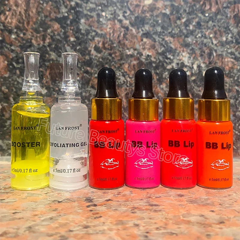 Lip Care Set with Tinted Ampoule Gloss - Semi-Permanent Hydrating Lip Color