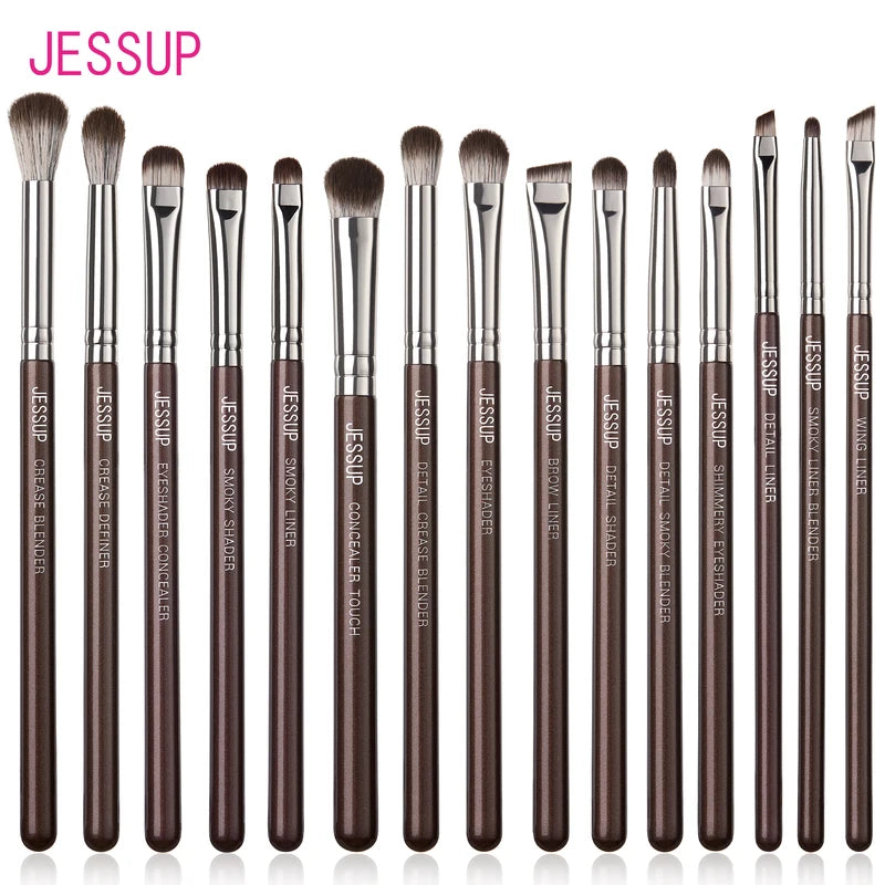 15-Piece Eye Makeup Brush Set with Vegan Fibers for Eyeshadow, Eyeliner & Brows