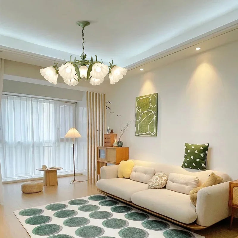 Modern Luxury Living Room Chandelier with Lily of The Valley Acrylic Lamp - Retro Dining & Bedroom Lighting