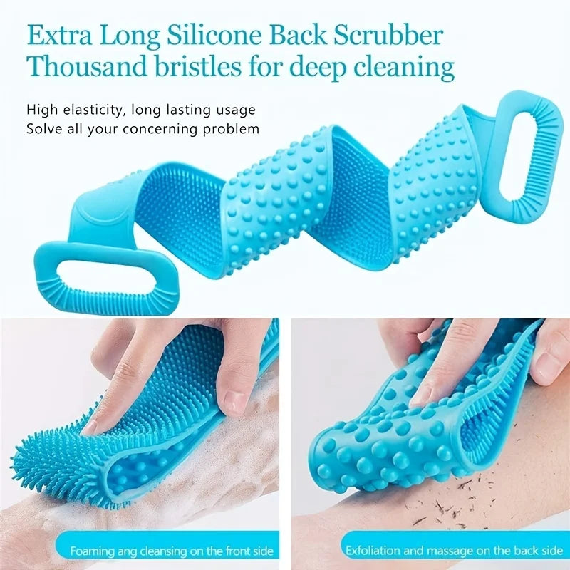 Body Scrubber Rubbing Back Peeling Massage Shower Brush Skin Cleansing Sponge