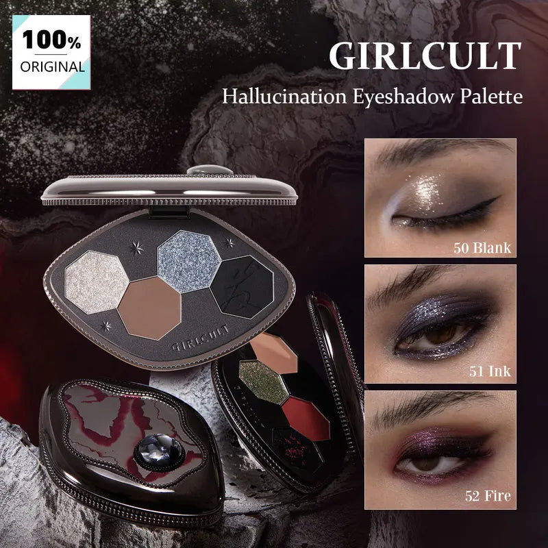 Girlcult Hallucination Eyeshadow Palette - Multicolor, Non-Fallout, Blending Makeup