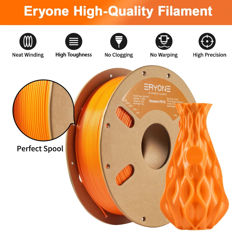PETG Filament 1kg 1.75mm for 3D Printing Biodegradable High Quality Spool