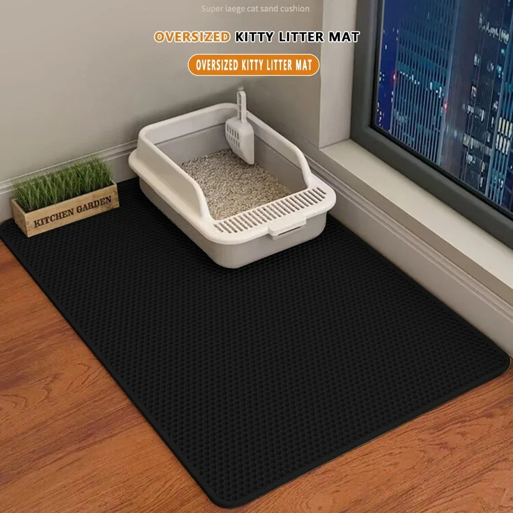Large Cat Litter Box Mat with Non-Slip Waterproof Eco-Friendly Design