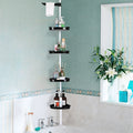 Adjustable Corner Shower Caddy with Tension Pole, 4-Tier Bathroom Storage Organizer