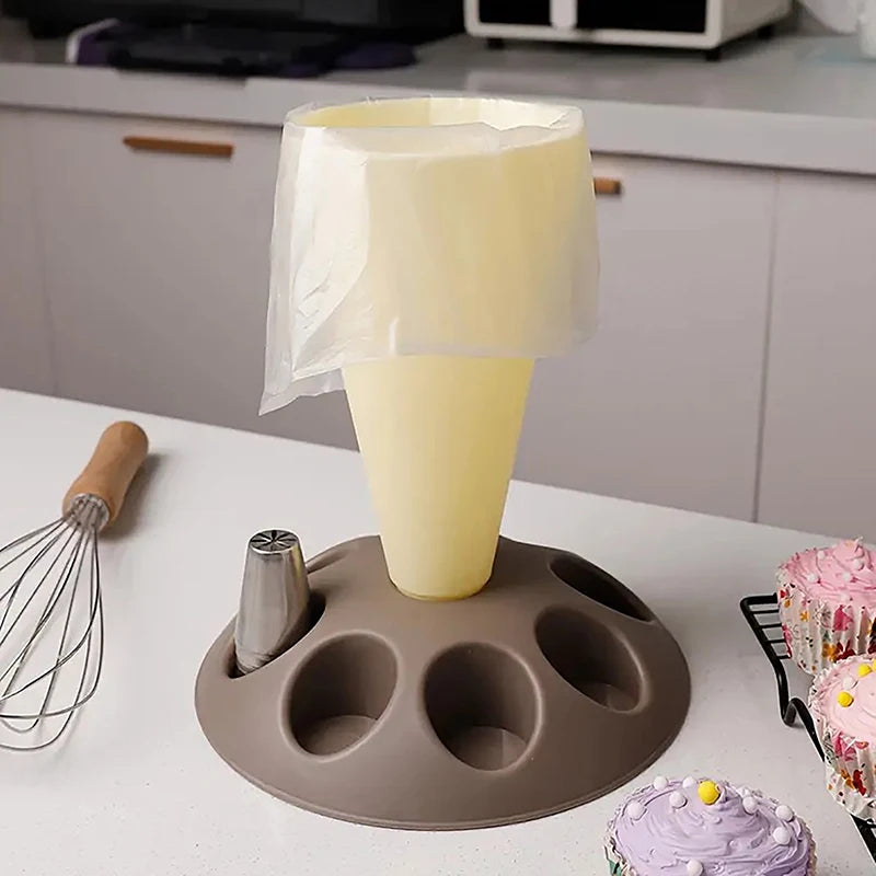 Pastry Bag Holder Stand for Cake Decorating Tips and Icing Piping Bags